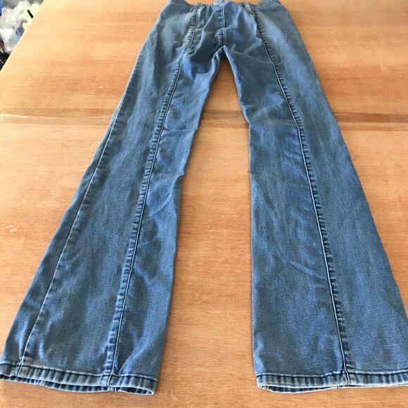 We the Free Flare Jeans Women 24 Blue Mid Rise Stretch Medium Wash Hippie 16490 - Picture 2 of 12